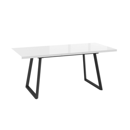 Стол LOFT-140, раздвижной со стеклом 140(180)х85, БЕЛЫЙ ОПТИВАЙТ/ЧЕРНЫЙ LOFT 140